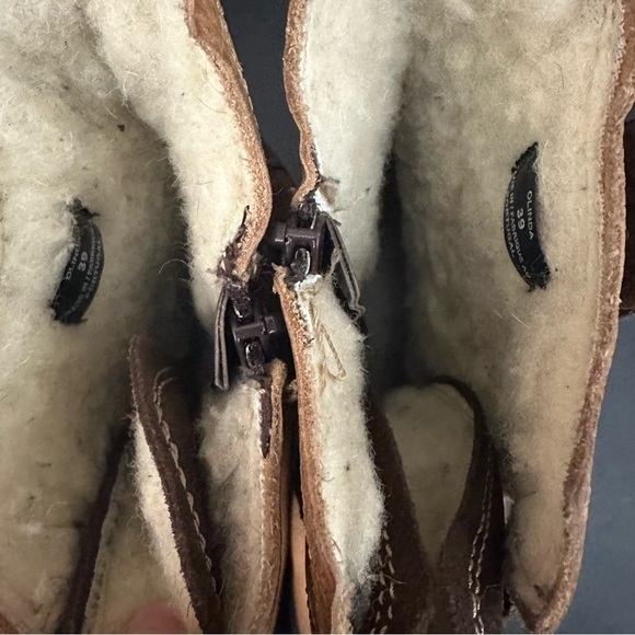 Bos & Co Tan Distressed Leather Boots withh Brown Accent Side Zip Ladies EU 39 - Picture 8 of 10